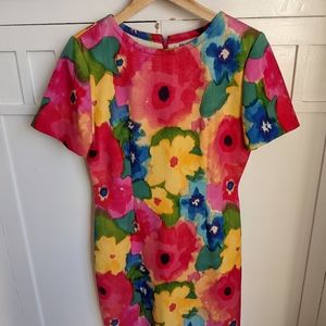 Bill Blass vintage 80s floral print dress